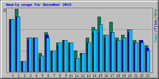 Hourly usage for December 2015